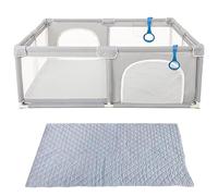 OHMG Parc Bébé Pliable,0-48 mois,Grand Espace Parc Modulable,Barrière Parc Bébé en Maille Respirante,2 Entrées Latérales Zippées,Parc enfant,Intérieur et extérieur (150 * 150cm)