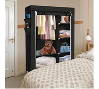 OHMG PENDERIE SOUPLE - Armoire / 5 compartiments tissu étanche - Noir - Meuble de chambre