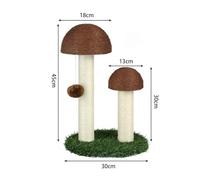 OHMG Petit Arbre à Chat Jouet,Griffoir Mini,avec Boule Suspendue,Arbre à 2 étages,Griffoir Chat Poteau Sisal à Griffer en Forme de Champignon (2P)