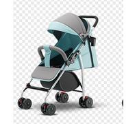 OHMG Poussette 2 en 1 avec pneus en caoutchouc, 22 kg, nacelle avec boutons à mémoire, siège avec fonction couchage réversible, hauteur réglable, poignée télescopique, petite poussette pliable,