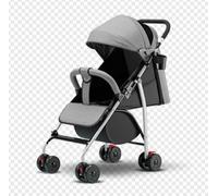 OHMG Poussette 2 en 1 avec pneus en caoutchouc, 22 kg, nacelle avec boutons à mémoire, siège avec fonction couchage réversible, hauteur réglable, poignée télescopique, petite poussette pliable,