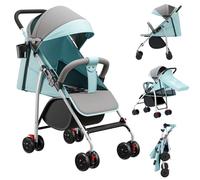 OHMG Poussette pour enfant avec nacelle, 2 en 1, ultra compacte, avec bandoulière, système de harnais à 5 points, 22 kg, utilisation à une main, dossier réglable, capot, panier, frein à pied