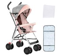 OHMG Poussette pour enfant, petite poussette pliable, réglage du dos et du repose-pieds, frein arrière, ceinture à 5 points, pliage facile d'une seule main, poussette de voyage pour bébé
