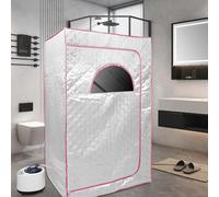 OHMG Sauna Portable 3L Sauna Exterieur,Sauna Portable Corps Complet,Spa Portable avec 1000W Vapozone Portable,Télécommande,Grand Espace, Sauna Portable Maigrir,Detox (Argent-100 * 80 * 170cm)