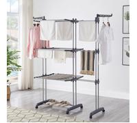 OHMG-Sèche-linge, étendoir pliable à 3 niveaux, extensible, L : 75-142.5cm