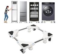 OHMG Support Machine à Laver,Socle de Machine à Laver 4 Roulettes Verrouillables,Charge 300KG,Réglable de 47-69cm Support Base de Machine Pour Sèche-Linge,Réfrigérateur