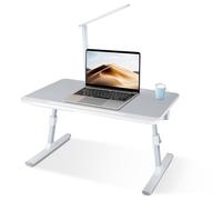 OHMG Table de Lit pour Ordinateur Portable, Réglable en Hauteur et Angle, Plateau de Lit, Pliable, inclinable avec Refroidisseur/Ports USB/Tiroir,pour Canapé/Bureau/Sol