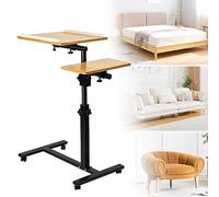 OHMG Table de Lit pour Ordinateur Portable,Table de lit avec Roulette,Réglable en Hauteur, avec roulettes Verrouillables,Bureau Debout, Table d'ordinateur Mobile,Pliable