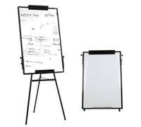 OHMG Tableau Blanc Effacable sur Pied Effacable à Sec Magnetique de chevalet, Hauteur RéGlable avec Support,Mobile Paperboard de Tableau de ConféRence (70 * 90cm-Noir)