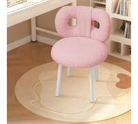 OHMG Tabouret de Coiffeuse avec Dossier en Forme de nœud,Chaises à Dossier,Chaise de Coiffeuse pour Chambre à Coucher, Table d'Appoint pour Chaise de Maquillage (Rose)
