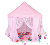 OHMG Tentes de Jeu, tentes de Jeu, pour Enfants, château, fée, hexagonale, Jouets pour Enfants ou Tout-Petits, Jeux d'intérieur ou d'extérieur, Rose