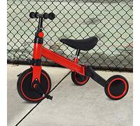 OHMG Tricycle Bébé Évolutif,Kinderkraft Velo Tricycle 3 en 1,Draisienne Évolutif,Velo Poussette Bebe Évolutif,Trike Bebe,Tricycle bébé évolutif,avec Pédales Amovibles(Rouge(3 en 1)