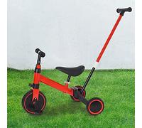 OHMG Tricycle Bébé Évolutif,Kinderkraft Velo Tricycle 3 en 1,Draisienne Évolutif,Velo Poussette Bebe Évolutif,Trike Bebe,avec Pare-Soleil Pliable et Pédales Amovibles (Rouge(4 en 1)