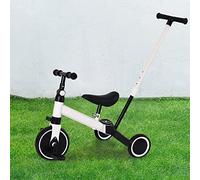 OHMG Tricycle Bébé Évolutif,Kinderkraft Velo Tricycle 3 en 1,Draisienne Évolutif,Velo Poussette Bebe Évolutif,Trike Bebe,Tricycle bébé évolutif,avec Pédales Amovibles(Blanc(4 en 1)