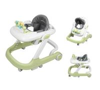 OHMG Trotteur Babywalker 5 en 1 Chariot d'éveil et de marche,Fonction basculante Transat avec roulettes,Lumière,Musique,Aire de jeu Table à manger Trotteur Pliable