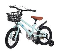 OHMG Velo Enfant,Vélo pour Enfants de 12/14/16 Pouces avec Roues stabilisatrices,Velo pour Enfants de 1-8 Ans,Hauteur réglable,pour garçons et Filles,en Acier au Carbone (Cyan-14 Pouces)