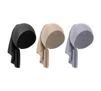OhMill 3 PCS Foulards Hijab Femme Turban Hijab de Base Musulman Bonnet Musulmane Turban Islamique Hijab Tube Cap Bonnet de Base Respirant Confortable