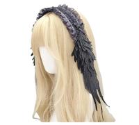 OhMill Bandeau Gothique Lolita pour Femmes Serre-tête en Dentelle avec Ailes d'Ange Coiffe Cosplay Mignonne pour Halloween Anime Exhibition Carnaval Bal Masqué
