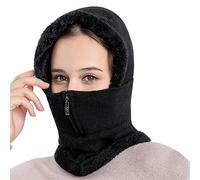 OhMill Cagoule Chaud d'hiver Cache-Cou Doublé 2 en 1 Bonnet Tricoté Hiver Chapeau d'Écharpe de Couverture de Visage Thermique Coupe-Vent pour Hommes Femmes
