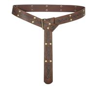 OhMill Ceinture Médiévale en Cuir Ceinture Rétro de Chevalier de la Renaissance Ceinture Viking Ceinture Celtique avec Anneau Accessoires de Costume de Cosplay pour Hommes