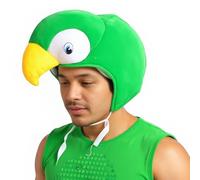 OhMill Chapeau de Perroquet pour Enfant Adulte Chapeau en Forme d'animal de dessin Animé Coiffe d'Oiseaux en peluche Pour Spectacles sur Scène Carnaval Spectacles Parent-Enfant Noël 3-8 Ans