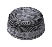 OhMill Chapeau de prière musulman pour homme brodé Arabie Saoudite, Gris profond, Taille unique