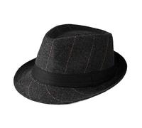 OhMill Chapeau Fedora pour Hommes Chapeau Trilby en Feutre Casquette de Jazz Chapeau Melon Chapeau Panama Rétro Accessoires de Gentleman Costume de Mafia Gangster Gatsby