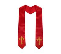 OhMill Écharpe d'honneur Unisexe avec Croix Dorée Ruban de Cérémonie en Satin Étole Remise de Diplôme pour Chœur Mariage Baptême Clergé