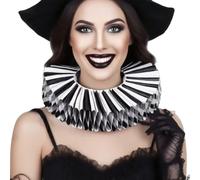 OhMill Faux Col de Clown Halloween Col à Collerette Renaissance Col de Clown Cospaly Accessoires Costumes pour Médiéval Palais Halloween Jeu de Rôle