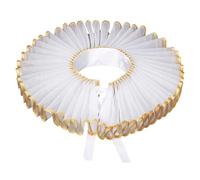 OhMill Faux Col Élisabéthain Renaissance Collier à Volant Rétro en Mousseline Col à Collerette Shakespeare Accessoires Costumes pour Médiéval Palais Halloween Cosplay Clown Large
