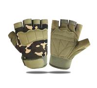 OhMill Gants Demi-Doigts pour Enfants Gants Tactiques Anti-Dérapantes Mitaines de Cyclisme Garçons Filles Gant de Militaire pour Vélo, Tir, Entraînement au Combat, Randonnée Extérieur 8-10 Ans