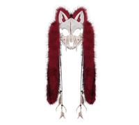 OhMill Masque de Loup-Garou Horreur pour Halloween Masque Crâne de Renard Viking avec Coiffe en Fausse fourrure Masques Squelette d'Animaux pour Cosplay Halloween Carnaval Pâques