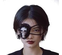 OhMill Masque pour les yeux Halloween Punk Crâne Dark Gothic Eye Mask Single Eye Lace Punk Vintage Eye Mask Role Play Party Accessoires