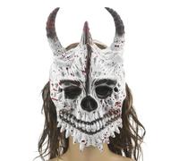 OhMill Masques de Monstres Halloween Masque Fête d'Horreur en PU Masque de Crâne à Corne pour Halloween Carnaval Pâque Cospaly