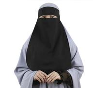 OhMill Voile de niqab pour le visage musulman pour femme, voile de niqab musulman, Khimar, hijab pour femme, voile intégral pour niqab, une couche, Noir , Taille unique