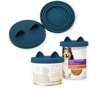OHMO Couvercle Silicone Alimentaire, Couvercles Universels en Silicone, Résistant aux Aliments et au lave-vaisselle. Convient à Toutes les Tailles de Boîtes Standard(70-420g), Bleu Foncé, Set de 2
