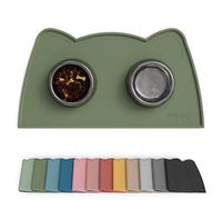 OHMO Petit Tapis Gamelle Chien et Chat, (46 * 25cm, Camouflage Vert), Tapis de Plateau Gamelle de Nourriture Antidérapant pour Chat et Chien