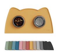 OHMO Petit Tapis Gamelle Chien et Chat, (46 * 25cm, Miel), Tapis de Plateau Gamelle de Nourriture Antidérapant pour Chat et Chien