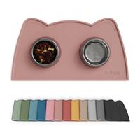 OHMO Petit Tapis Gamelle Chien et Chat, (46 * 25cm, Rose Corail), Tapis de Plateau Gamelle de Nourriture Antidérapant pour Chat et Chien