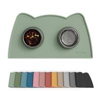 OHMO Petit Tapis Gamelle Chien et Chat, (46 * 25cm, Vert Sauge), Tapis de Plateau Gamelle de Nourriture Antidérapant pour Chat et Chien