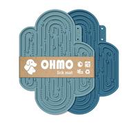 OHMO Tapis de Leche pour Chien Grandes, Tapis de lechage pour Chiot Chat - 2 Paires, inspiré par Le Cactus, pour soulager l'anxiété de l'animal(Bleu foncé et Bleu Clair)