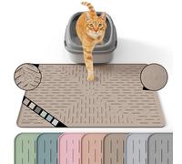 OHMO Tapis Litiere Chat en Silicone Caoutchouc(60 * 40cm), Facile à Nettoyer, Imperméable et Antidérapant, Tapis pour bac a Litiere Chat