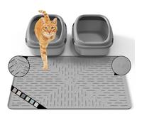 OHMO Tapis Litiere Chat en Silicone Caoutchouc(80 * 60cm), Facile à Nettoyer, Imperméable et Antidérapant, Tapis pour bac a Litiere Chat