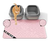 OHMO Tapis Litiere Chat en Silicone Caoutchouc(80 * 60cm), Facile à Nettoyer, Imperméable et Antidérapant, Tapis pour bac a Litiere Chat