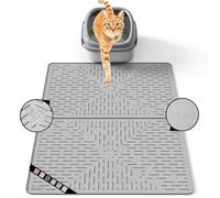 OHMO Tapis Litiere Chat en Silicone Caoutchouc, Facile à Nettoyer, Imperméable et Antidérapant, Tapis pour bac a Litiere chat(60 * 40cm,2 Pcs)