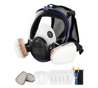 OHMOTOR Masque Complet,Respirateur Facial Complet Protection du Visage Masque de Sécurité Respirateur à Vapeur Organique Pour Peinture, Poussière avec Certification CE