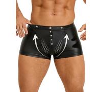 ohmydear Boxer Homme Sexy Simili Cuir Ceinture Élastique | Grande Taille, Hipster Ajusté, Club Libertin, Hot Sous-Vêtements, Lingerie Sissy