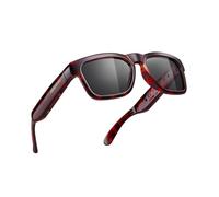 OhO Lunettes intelligentes, lunettes de soleil polarisées avec haut-parleur Bluetooth, protection UV athlétique/extérieure et contrôle vocal, unisexe, Monture marron - Verres noirs, standard