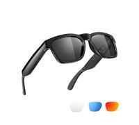 OhO Lunettes intelligentes, lunettes de soleil polarisées avec haut-parleur Bluetooth, protection UV athlétique/extérieure et contrôle vocal, unisexe (verres gris)