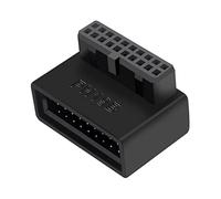 ohodhmnu Adaptateur de carte mère USB 3.0 19/20 broches pour ordinateur de bureau - Aiguille à brancher pour tour de siège à 90 degrés - Coude de direction Insta